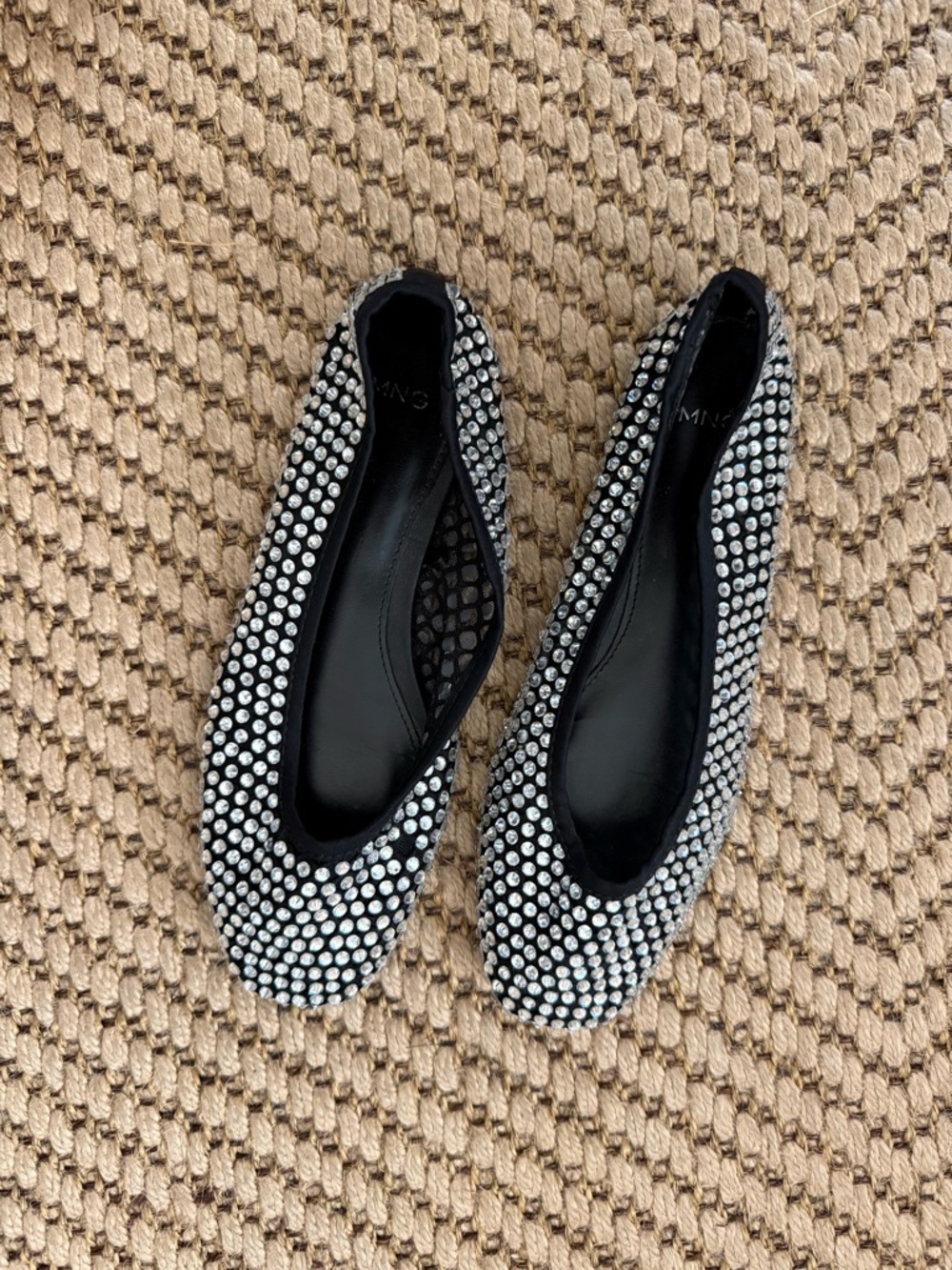 Mango Rhinestone Ballerina Flats